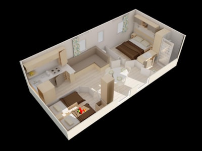 Cottage Savanah - 26m² - 2  bedrooms  + Half-covered terrace — 2