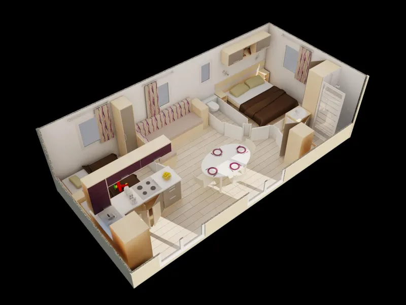 Cottage Grand Large - 30M² - 2 Chambres + Terrasse Semi-Couverte