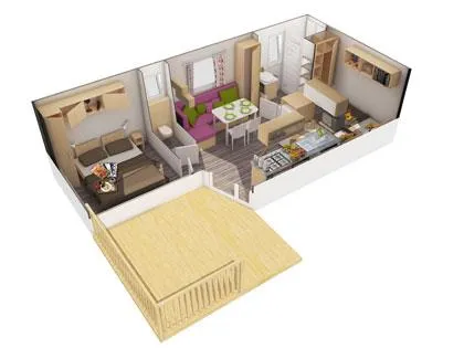 Cottage Pacific - 27M² - 2 Chambres + Terrasse