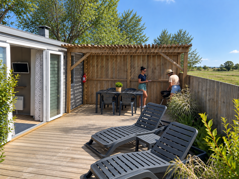 Mobile home -PREMIUM - hot tub -  wifi- barbecue...