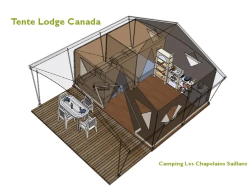 Mietunterkunft - Safarizelt Canada | 2 Schlafzimmer - image n°6 - Camping Les Chapelains