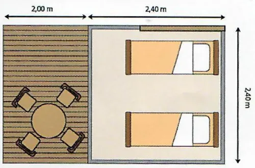 Mietunterkunft - Mini Lodgezelt | 1 Zimmer - image n°8 - Camping Les Chapelains