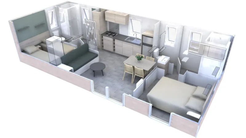 Cottage Suite Premium Climatisé | 2 Chambres + 2 Salles De Bains