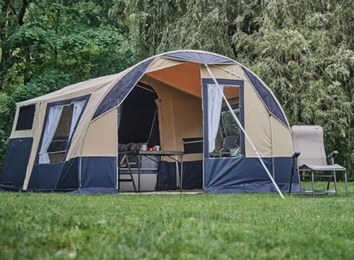 Mietunterkunft - Faltcaravan La Francaise | 2 Schlafzimmer - image n°5 - Camping Les Chapelains