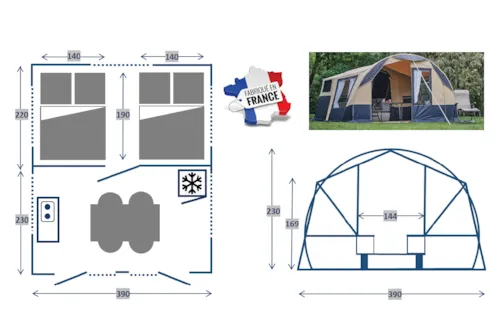 Mietunterkunft - Faltcaravan La Francaise | 2 Schlafzimmer - image n°6 - Camping Les Chapelains
