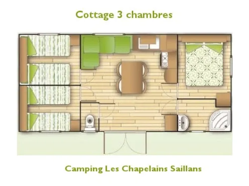 Mietunterkunft - Cottage Klimatisiertes, Alles Komfort | 3 Zimmer - image n°9 - Camping Les Chapelains
