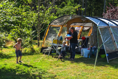 Pitch tent + car + electricity