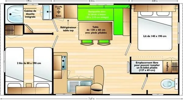 Mobil-Home Chocolat - 2 Chambres