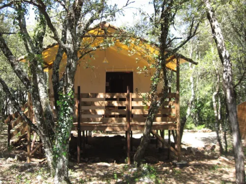 Mietunterkunft - Zelt Auf Stelzen (Gemeinsame Sanitäranlagen, Max. 6 Erwachsene) - image n°2 - Camping Mille Etoiles