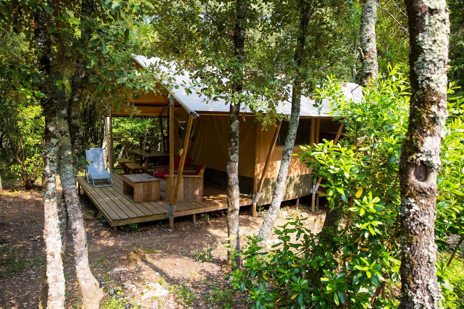 Huuraccommodatie - Safari  Lodge  Maïa ( Avec Sanitaire  , Maxi 3 Adultes ) - Camping Mille Etoiles