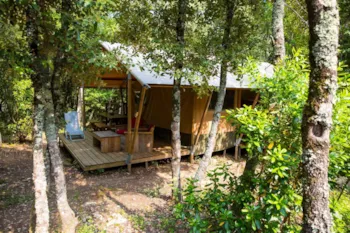 Mietunterkunft - Safari Lodge Maïa (Mit Sanitäranlagen, Max. 3 Erwachsene) - Camping Mille Etoiles