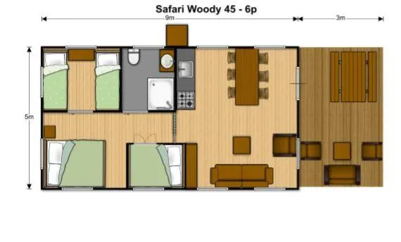 Safari Lodge  Alya (Avec Sanitaire , Maxi 3 Adultes )