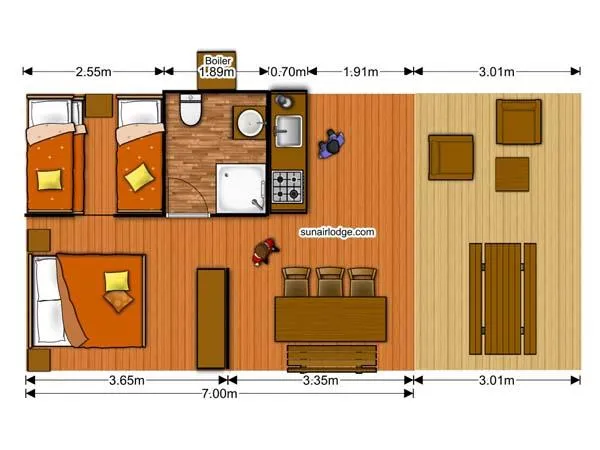 Safari  Lodge  Maïa ( Avec Sanitaire  , Maxi 3 Adultes )