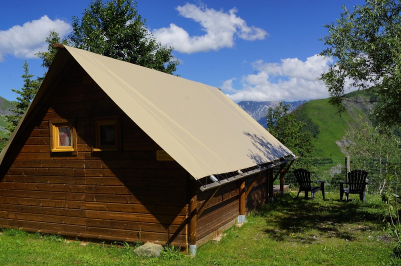 Tenda Trapper, bungalow in legno e tela,