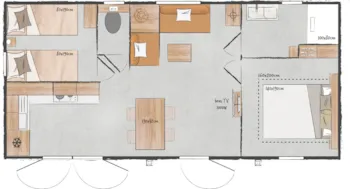 Mietunterkunft - Family 4 Mobil Home 4 Pers. 31 M² - Camping Au Bois Du Cé, PUY DU FOU ®
