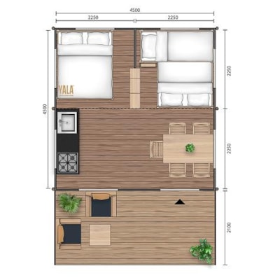 Lodge tent "Camélia" - 2 bedrooms