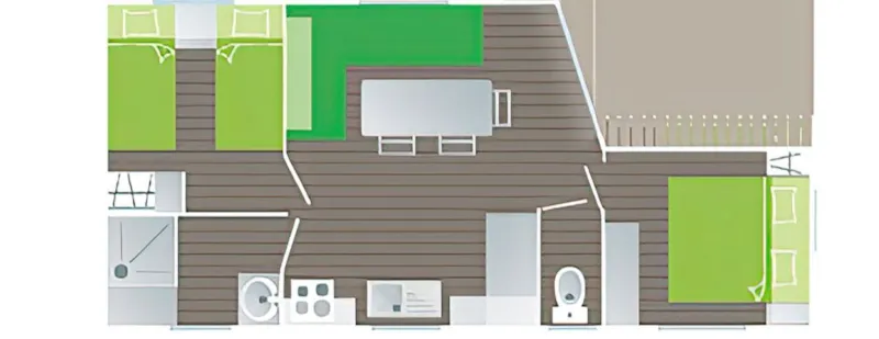 Mobil-Home Classique Campanule - 2 Ch. - Tv