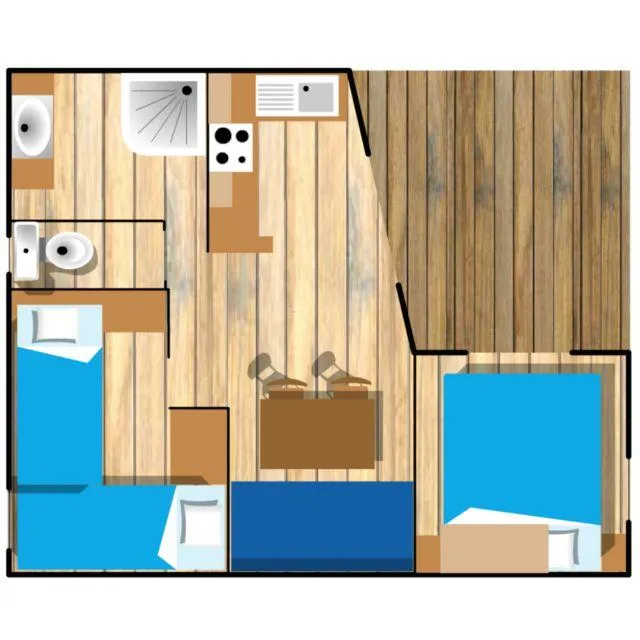 Chalet Eco 2 Chambres 2/4 Pers + Terrasse