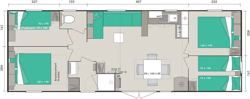 Mobil Home 38M² 4 Chambres + Terrasse