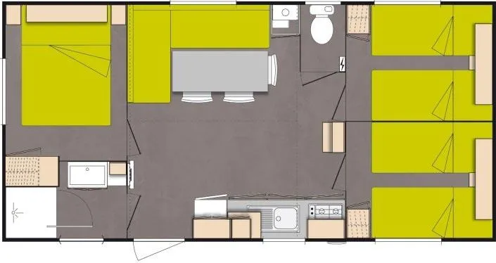 Mobil Home Eco 3 Chambres + Terrasse - Économique
