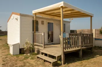 Mietunterkunft - Mobilheim Eco 2 Zimmer + Terrasse - Camping du Bord de Mer