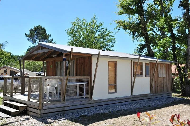 Location - Chalet Lodge Premium Tv 43M² - 2 Chambres + Terrasse Couverte - Camping Paradis Le Tastesoule