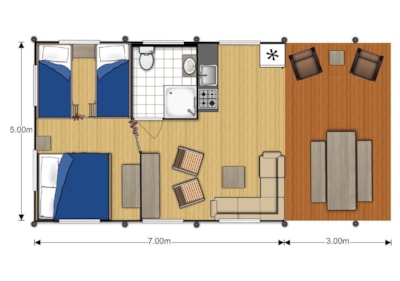 ESTRELLA or PARADIS Extra Comfort Lodge Nomad 35m2+ terrace - 6 persons — 8