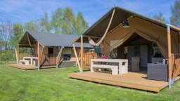 Location - Estrella Paradis Extra Lodge Nomad Grand Confort Comme À La Maison 35M2 - 6 Personnes - Camping Ecologique le Lac O Fées