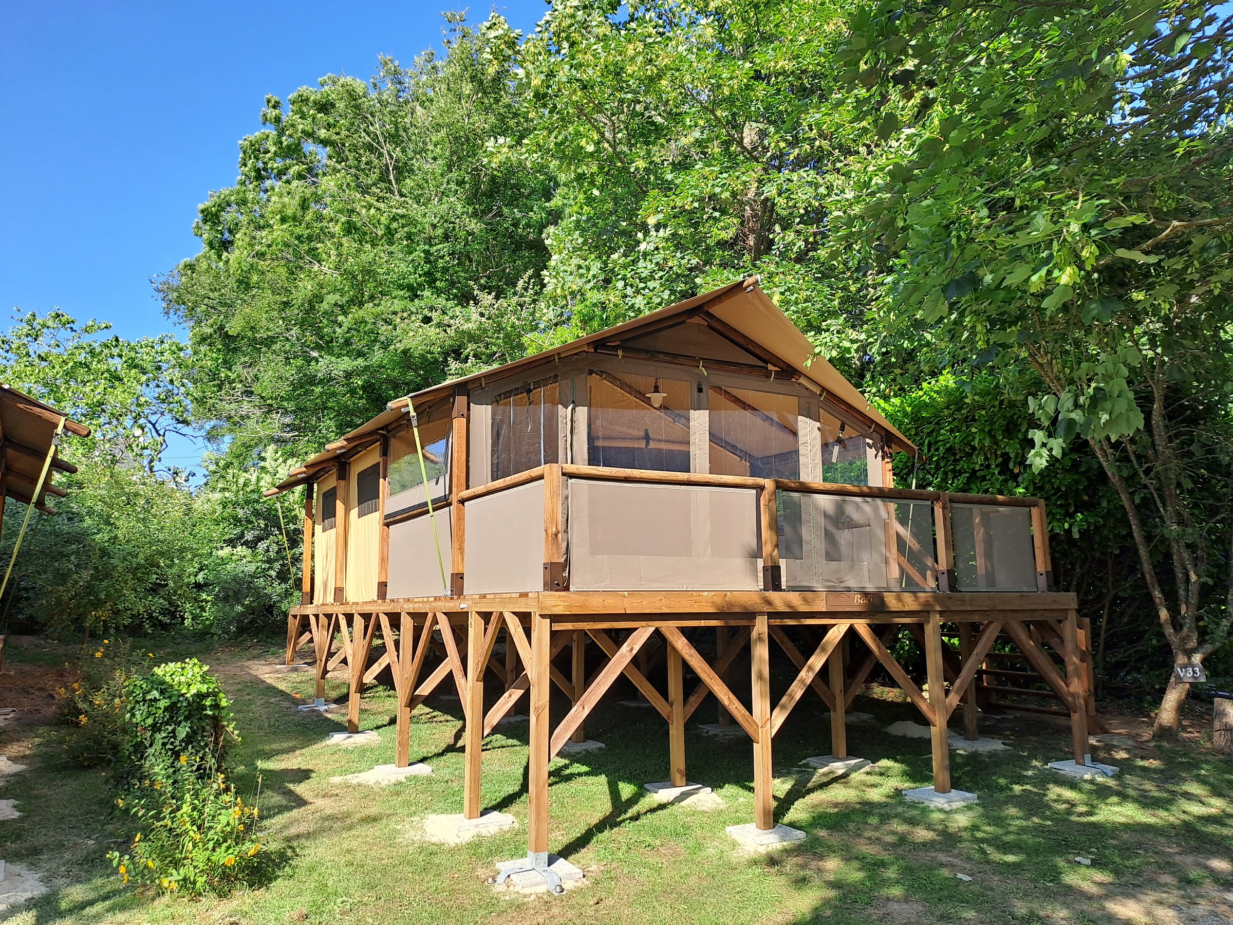 Location - 🛖 Lodge Toilé Oregon Insolite Premium 2 Ch. - 🚿🚽 - 🌳 - Camping Sites et Paysages du Pouldu