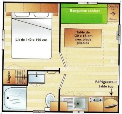 Mobile home 16m² / 1 bedroom - terrace
