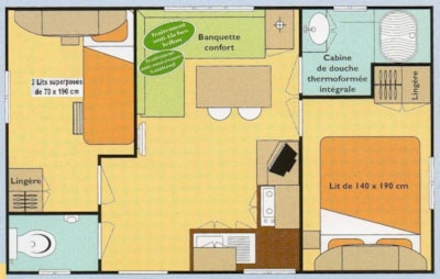 Mobile home 24m² / 2 bedrooms - terrace
