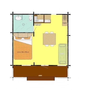 Chalet 24m² / Half-covered terrace