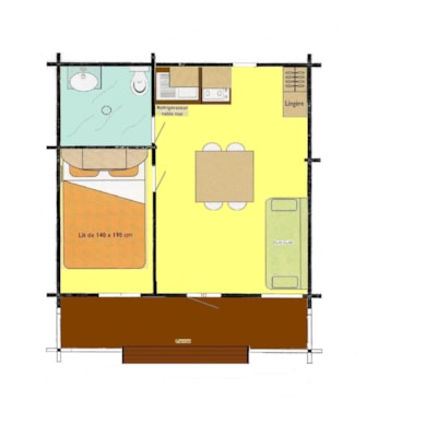 Chalet 24m² - 1 bedroom / Half-covered terrace
