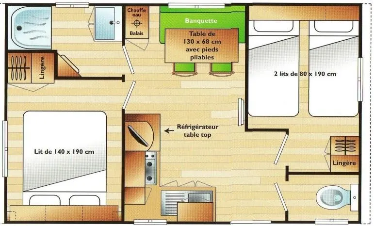 Mobil-Home 24 M² (Lits Jumeaux)
