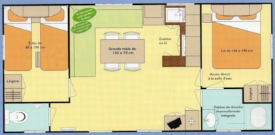 Mobile home 31m² / 2 bedrooms - terrace