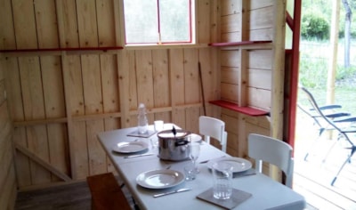 Wooden rental with wooden cladding: with terrace - AIR CONDITIONING Equipped with two bedrooms for 4