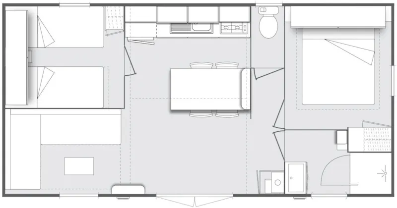 Mobil Home Bois 4/6P- Climatise
