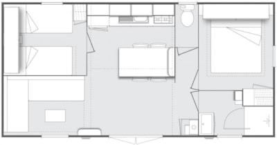 Mobile Home Wooden 4/6p  - AIR CONDITIONED