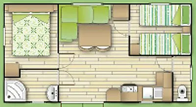 Huuraccommodatie(s) - Stacaravan Colorado 30 M² - 2 Slaapkamers - image n°6 - Camping BEAUME GIRAUD