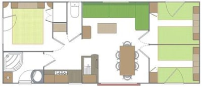 Mobile-home Confort 35 m² - 3 bedrooms — 2