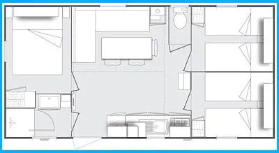 Accommodation - Mobile-Home O'hara 30 M² - 3 Bedrooms - image n°7 - Camping BEAUME GIRAUD