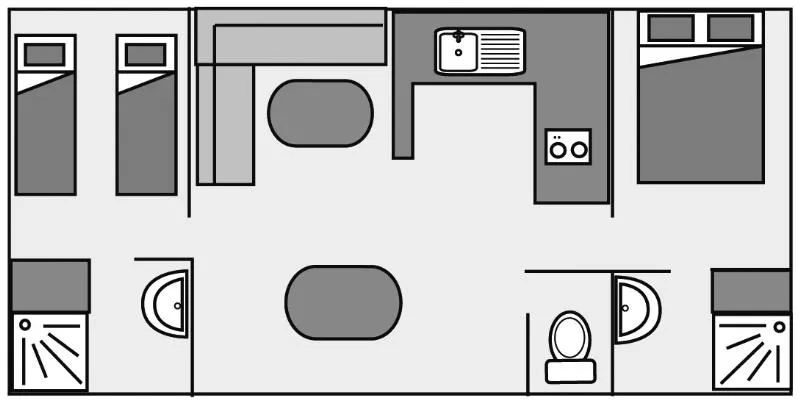 Mobil Home Gamme Suprême – 2 Ch – 6 Pers