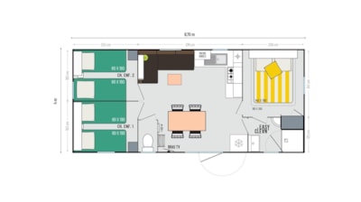 Mobile-home Premium range - 3 bedroom - 6 people