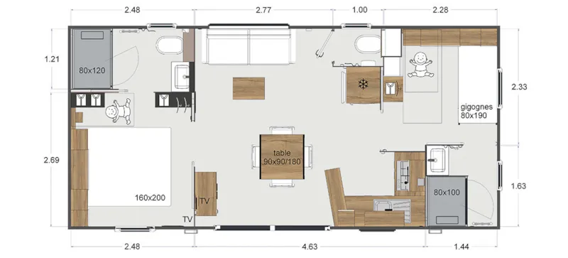Mobil Home Premium Spa - 2 Chambres