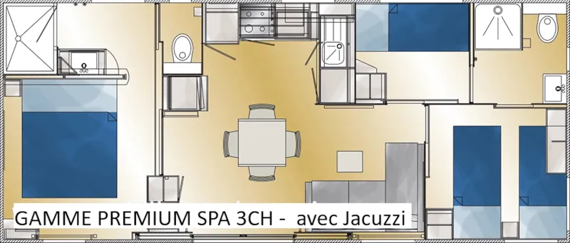 Mobile Home Premium Spa 3 Ch 6 Pers