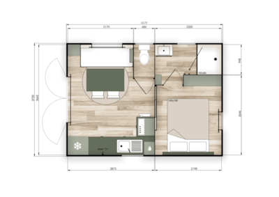 Mobil home Cocoon SPA Range – 1 bedroom – 2 people