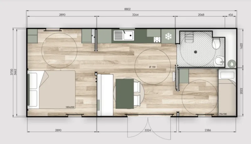 Mobil Home Gamme Premium Pmr – 2 Ch – 6 Pers