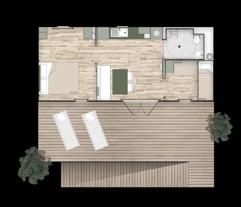 Mobil Home Gamme Premium Pmr – 2 Ch – 6 Pers