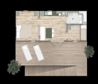 Premium range mobile home for people with reduced mobility – 2 bedrooms – 6 people