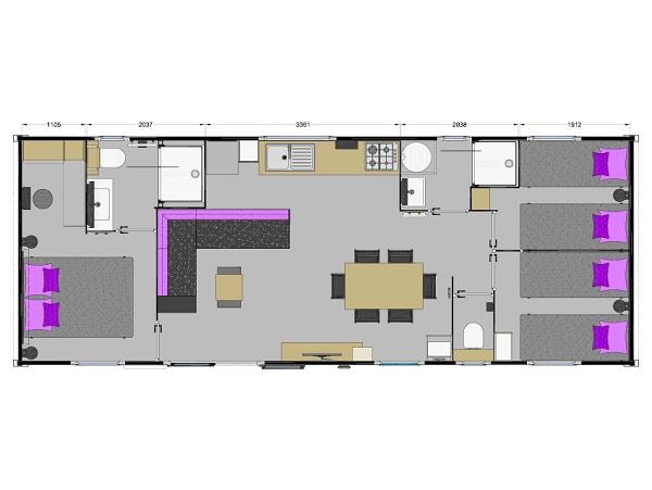 Mobil Home Grand Confort - 40M² - 3 Chambres - 2 Salles De Bain
